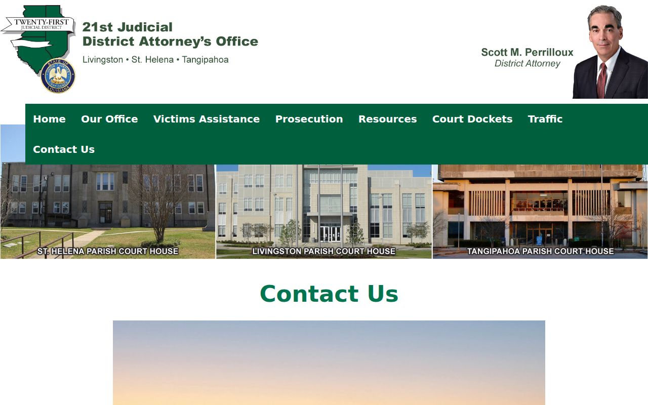 Amite City court docket district attorney contact in the parish-seat court environment