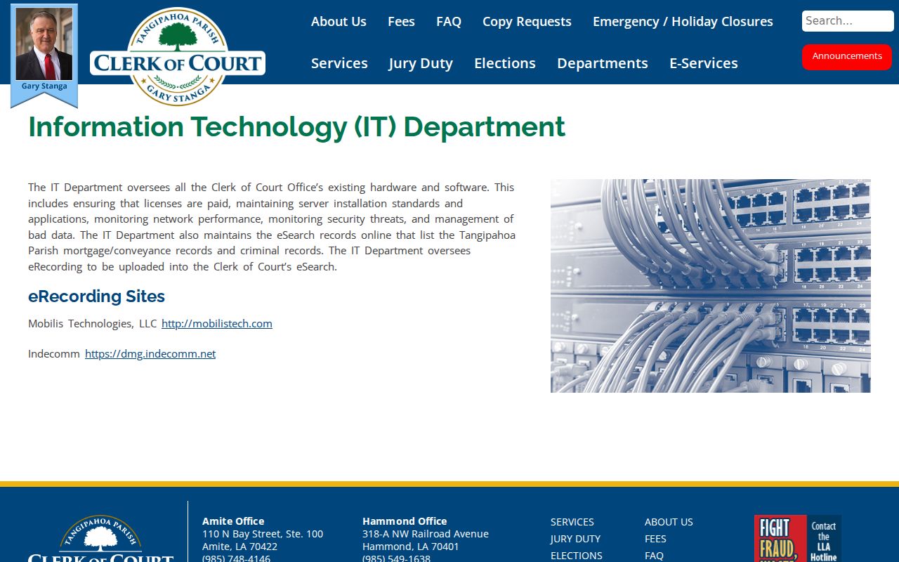 Tangipahoa Parish case search Information Technology services