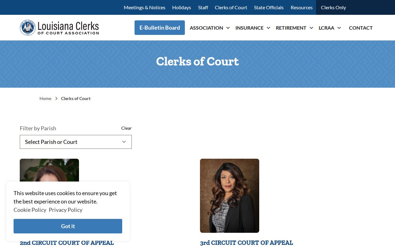 Tangipahoa Parish court record Louisiana clerks association directory