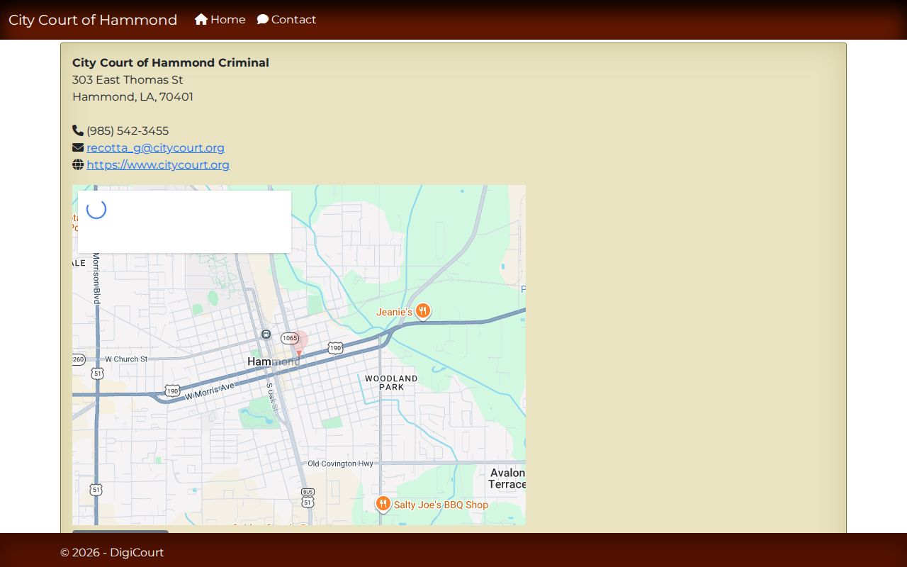 Hammond court docket official warrant contact route