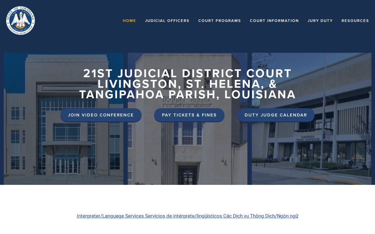 Tangipahoa Parish court docket 21st Judicial District Court official website