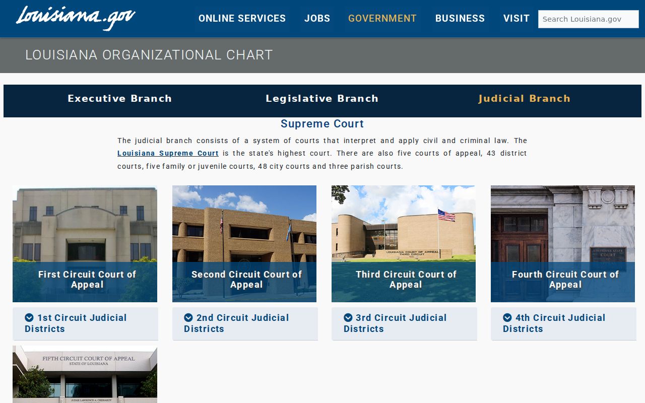 Tangipahoa Parish court docket Louisiana judicial branch court hierarchy