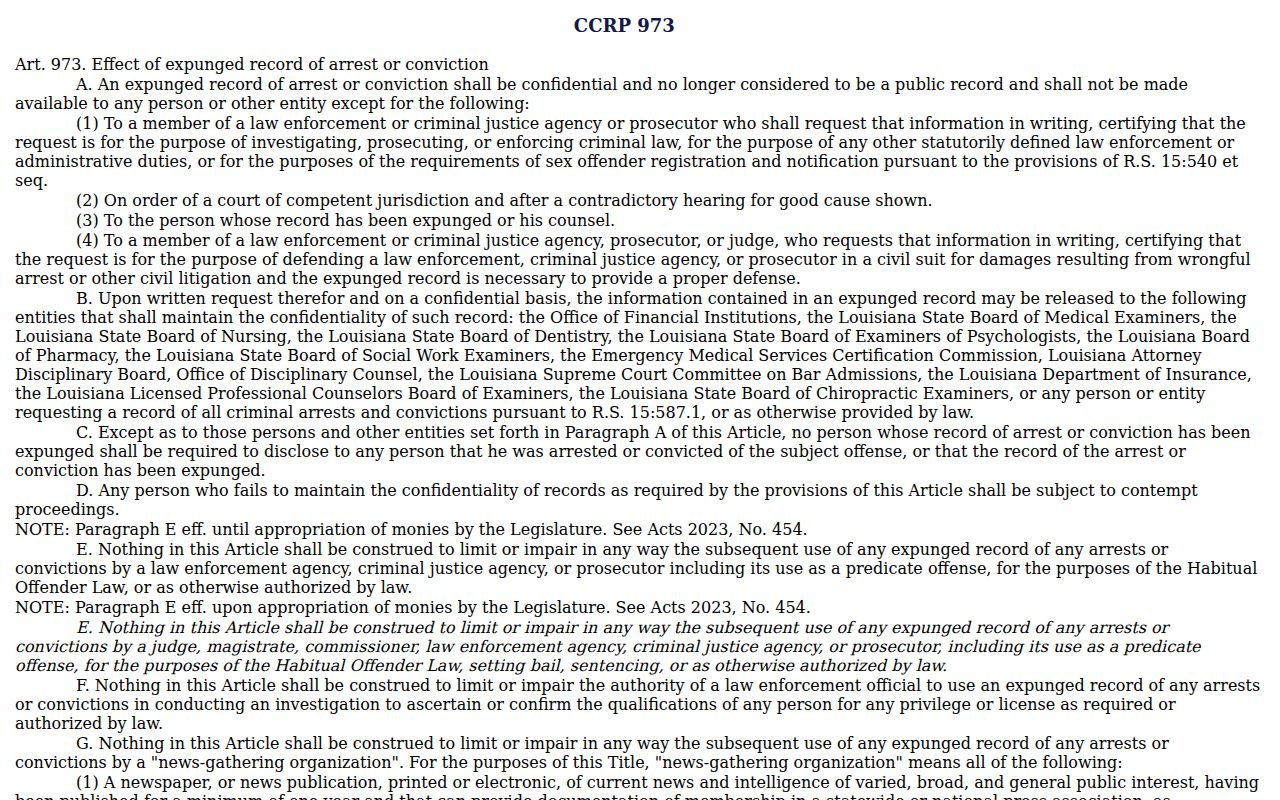 Kentwood court docket expunged record confidentiality rule