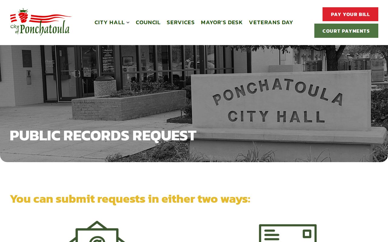 Ponchatoula court docket public records request route