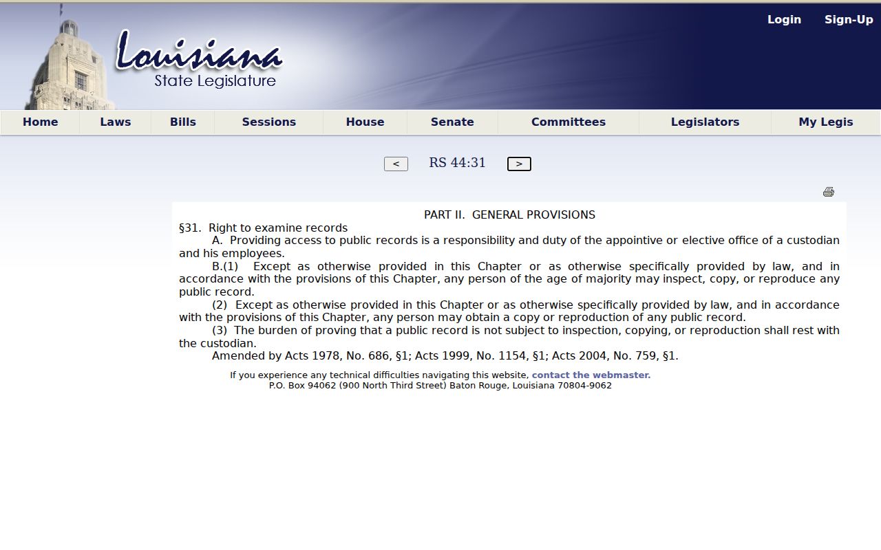 Ponchatoula court docket Louisiana public records access right