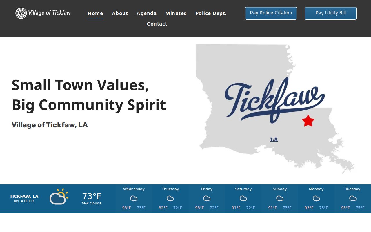Village of Tickfaw citation and court contact information